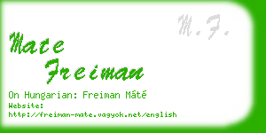 mate freiman business card